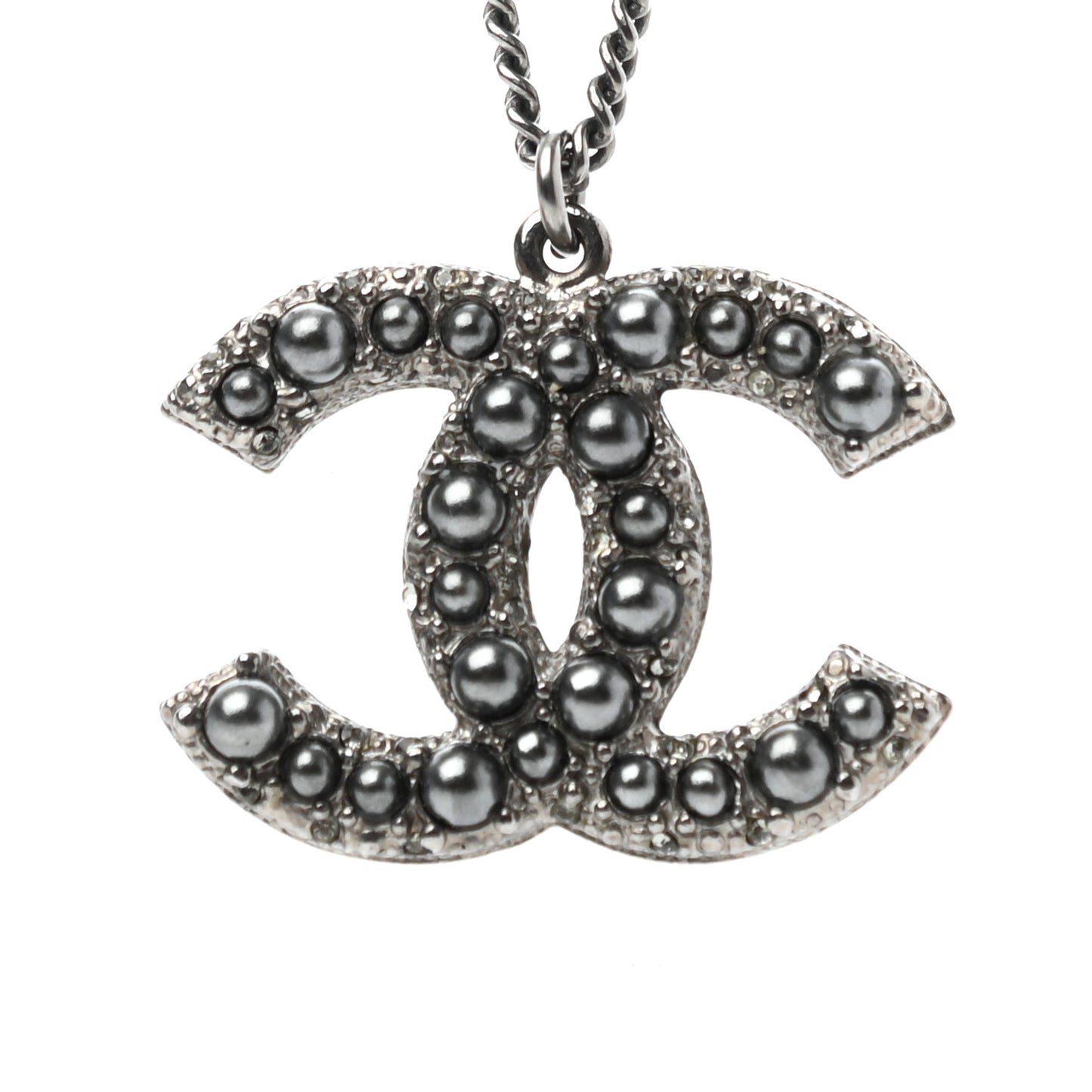 Crystal CC Necklace Ruthenium