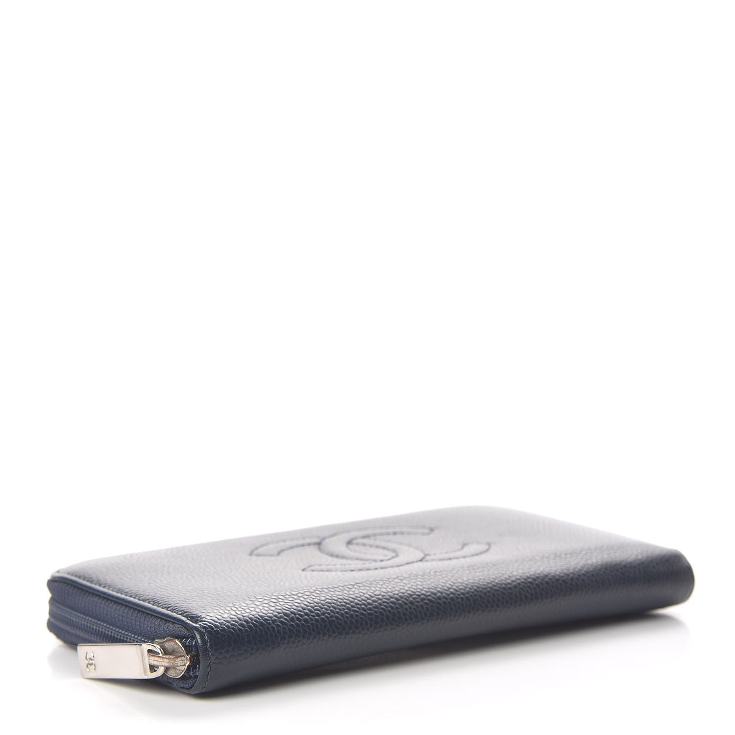 Chanel Caviar Large CC Timeless Zip Around Wallet Blue 4 of 11
