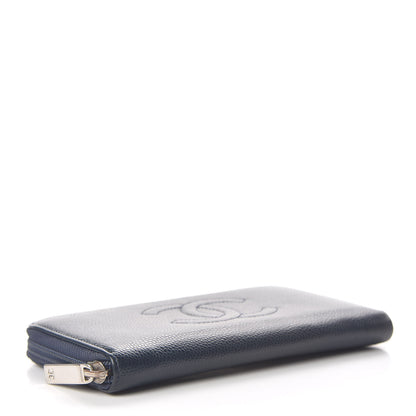 Chanel Caviar Large CC Timeless Zip Around Wallet Blue 4 of 11