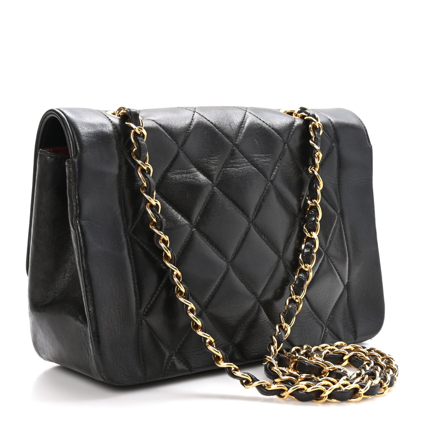 Lambskin Quilted Small Single Flap Black