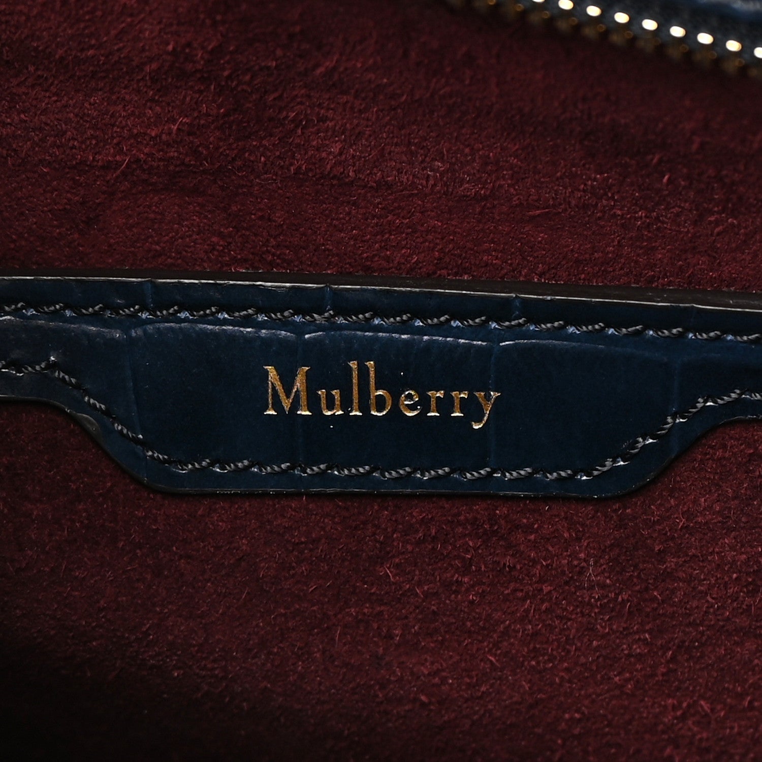 Mulberry Crocodile Embossed Calfskin Small Zipped Bayswater Blue 6 of 16