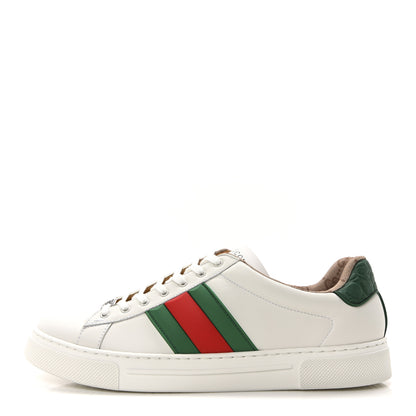 Gucci Ultralight Plume Calfskin Rubber Web Mens New Ace Sneakers 9 Green White Red 1 of 9