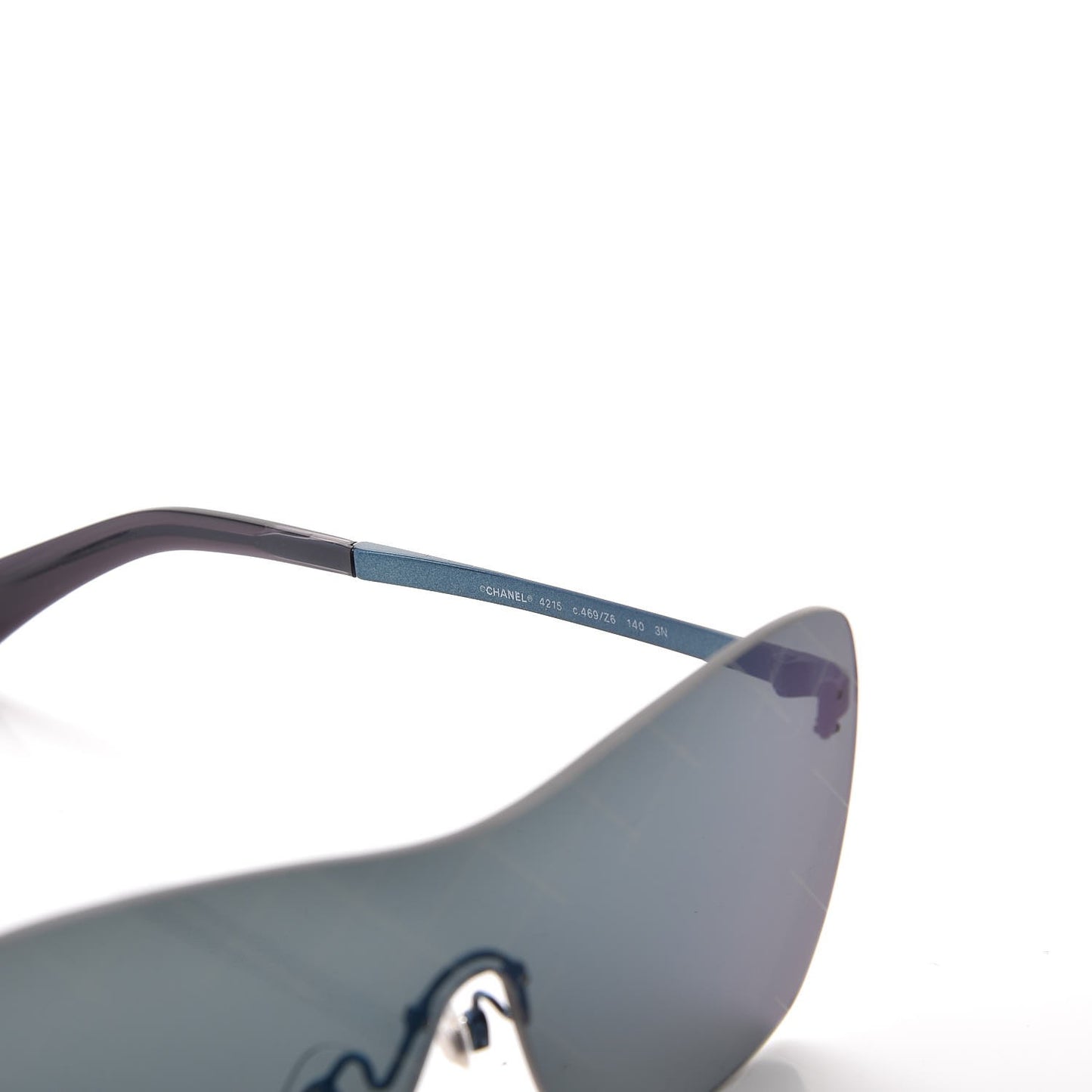 Shield Runway Sunglasses 4215 Silver Blue Mirror