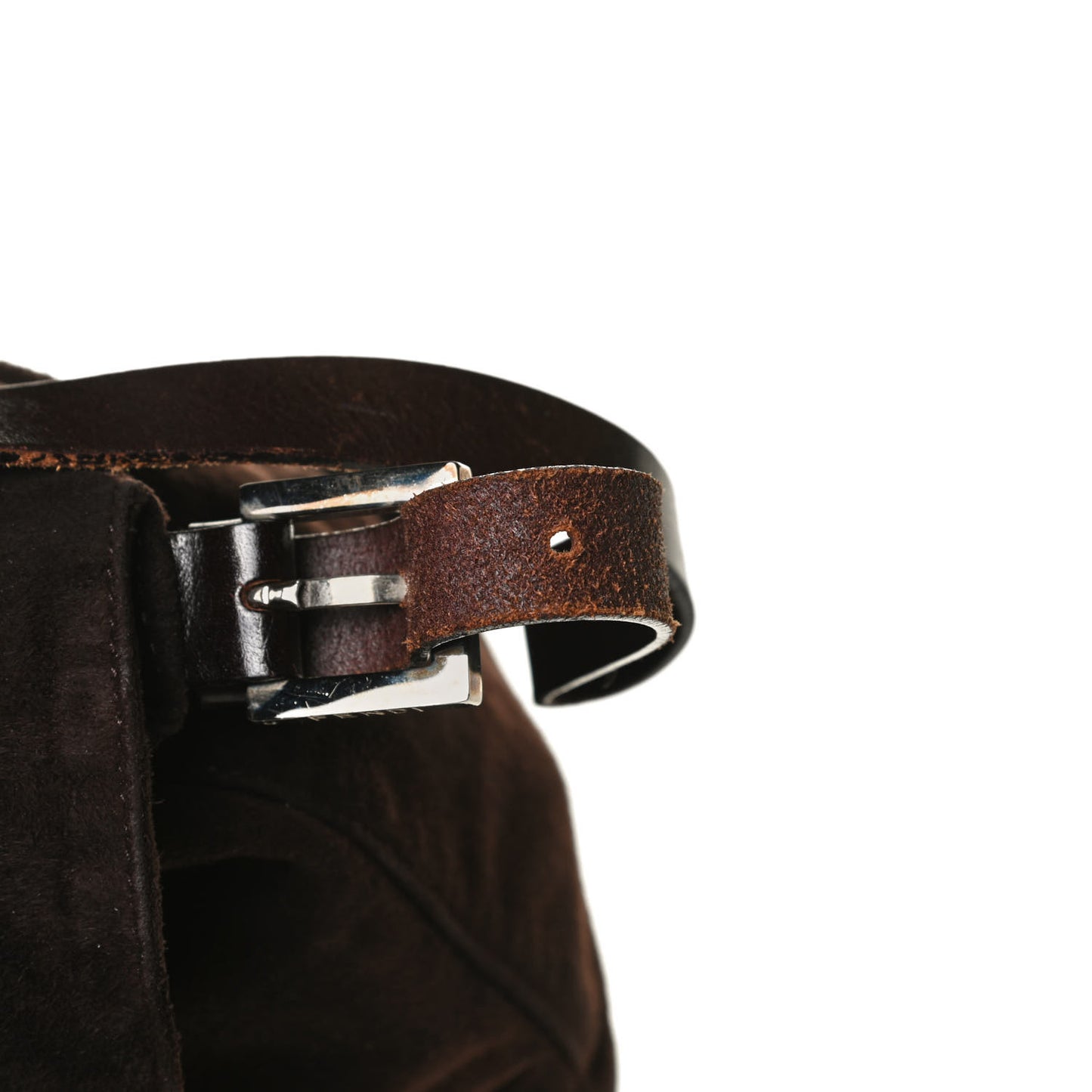 Suede Calfskin Mama Baguette Brown