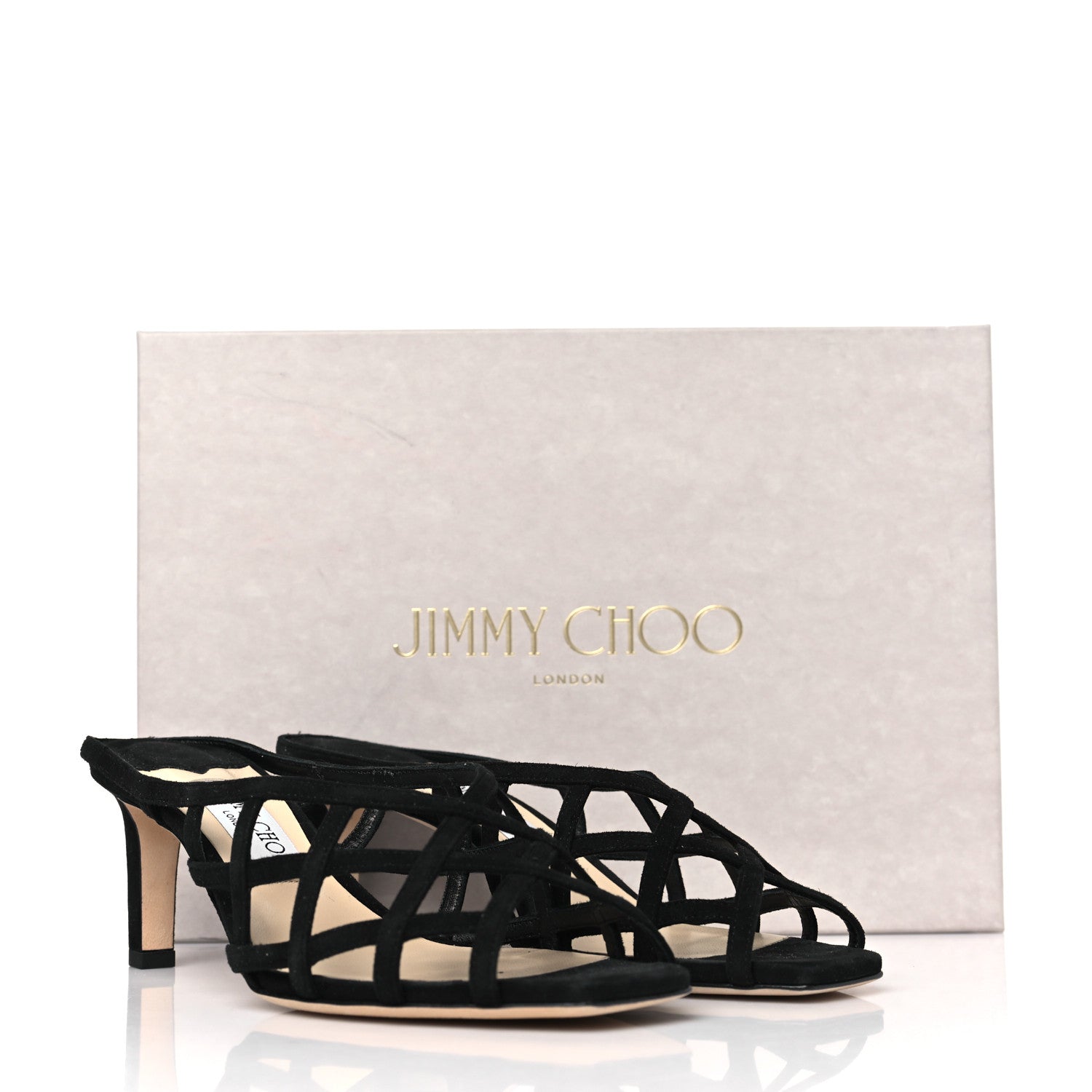 Jimmy Choo Suede Sai 65 Sandals 37.5 Black 8 of 8