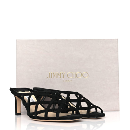 Jimmy Choo Suede Sai 65 Sandals 37.5 Black 8 of 8