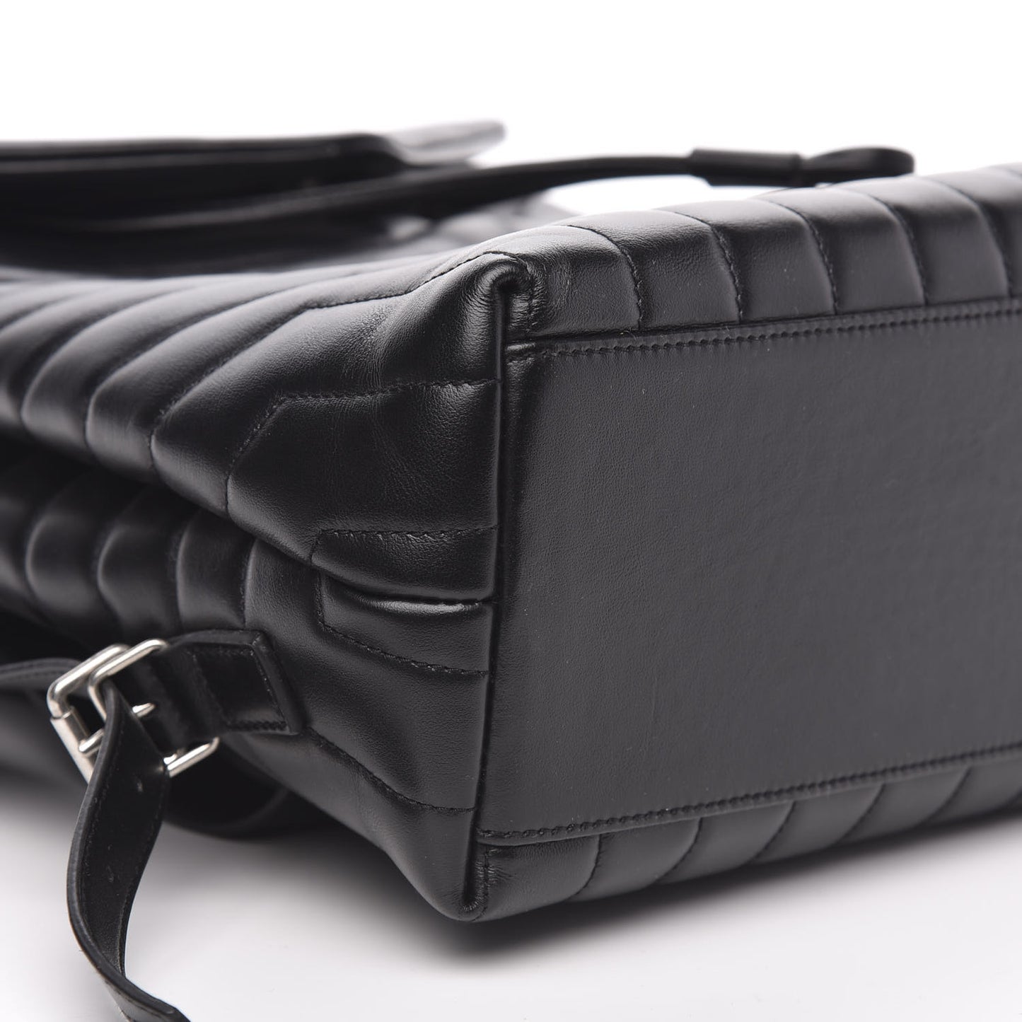 Calfskin Y Quilted Monogram Medium Loulou Backpack Black