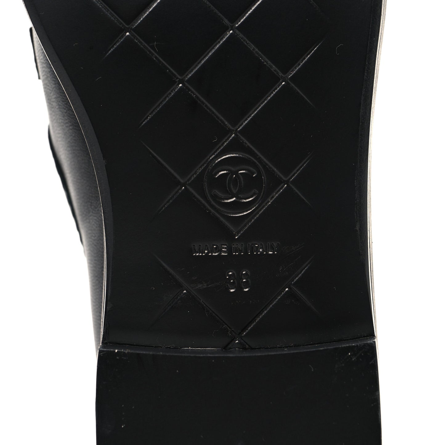 Lambskin Quilted CC Turnlock Loafers 38 Black