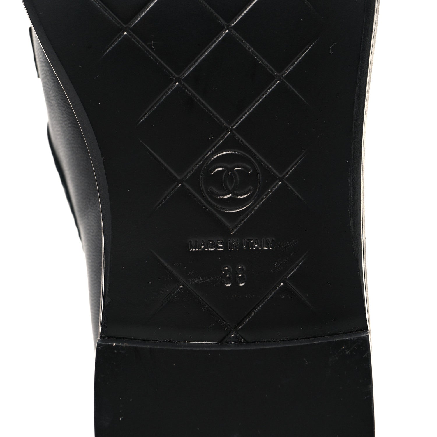 Chanel Lambskin Quilted CC Turnlock Loafers 38 Black 8 of 9