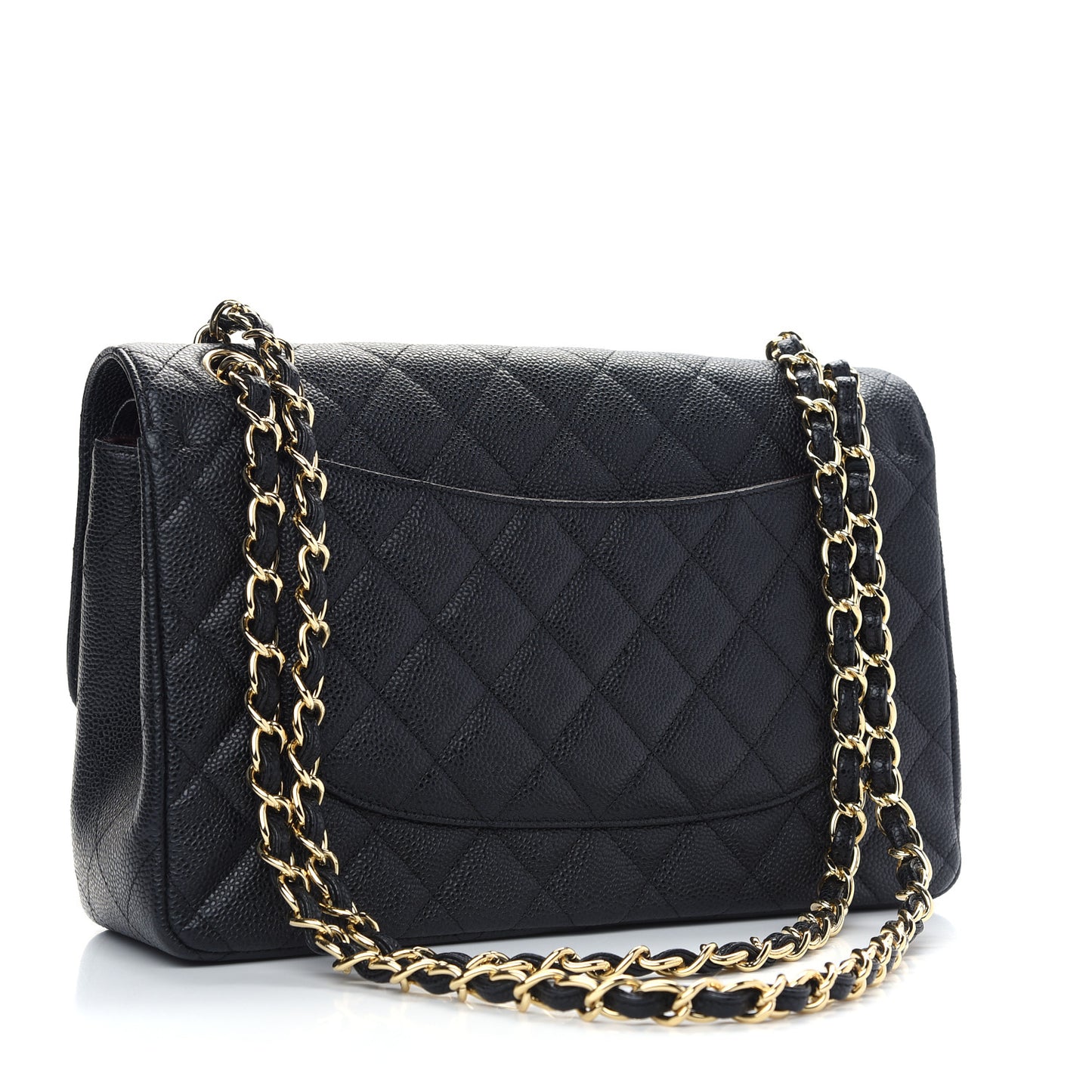 Caviar Quilted Jumbo Double Flap Black