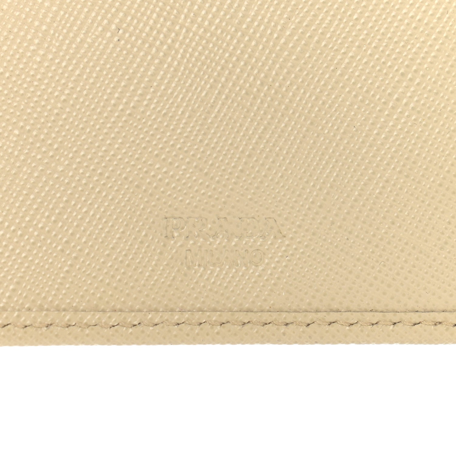 Prada Saffiano Metal Bi-Fold Wallet Cera 7 of 13