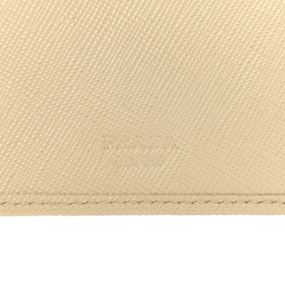 Prada Saffiano Metal Bi-Fold Wallet Cera 7 of 13