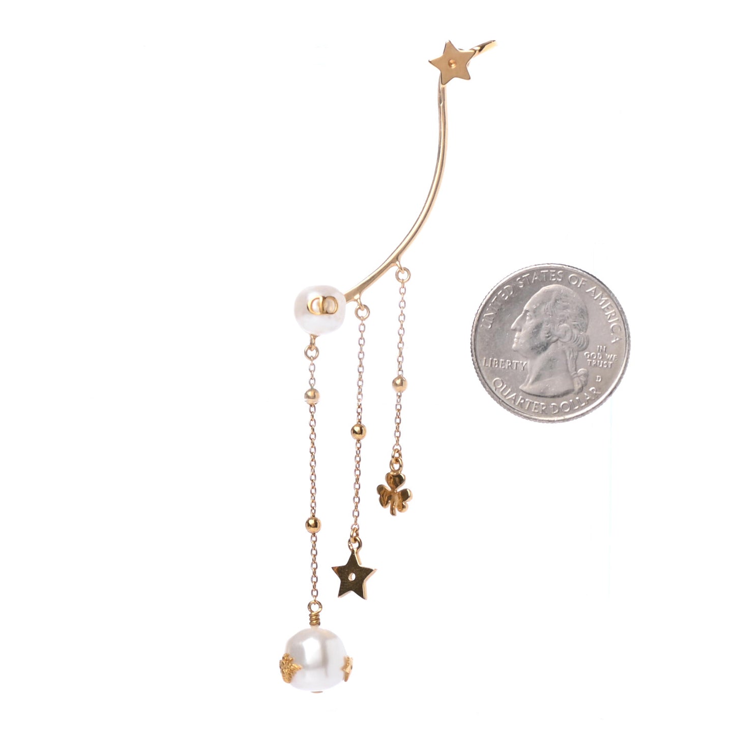 Pearl Shiny-D Earring Gold