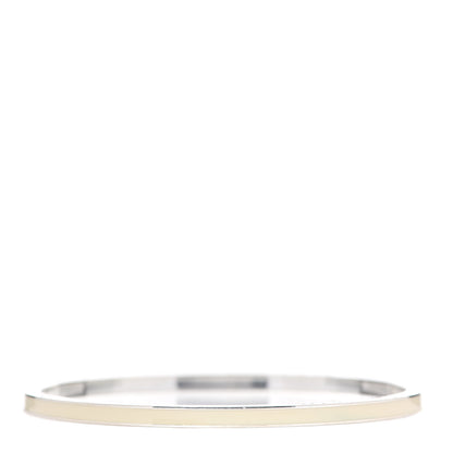 Tiffany Sterling Silver Enamel Bangle Bracelet Cream 3 of 7
