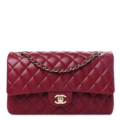 Chanel Lambskin Quilted Medium Double Flap Burgundy 1 of 12