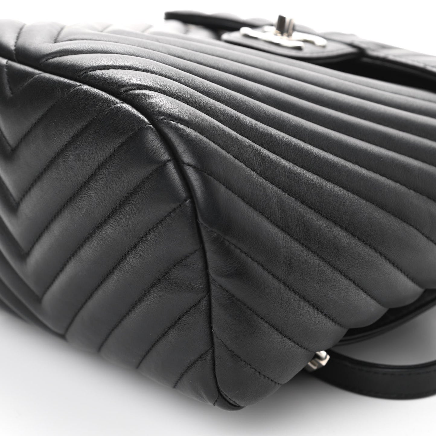 Calfskin Chevron Quilted Small Urban Spirit Backpack Black