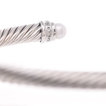 David Yurman Sterling Silver Diamond Pearl 5mm Cable Classics Princess Bracelet 5 of 5
