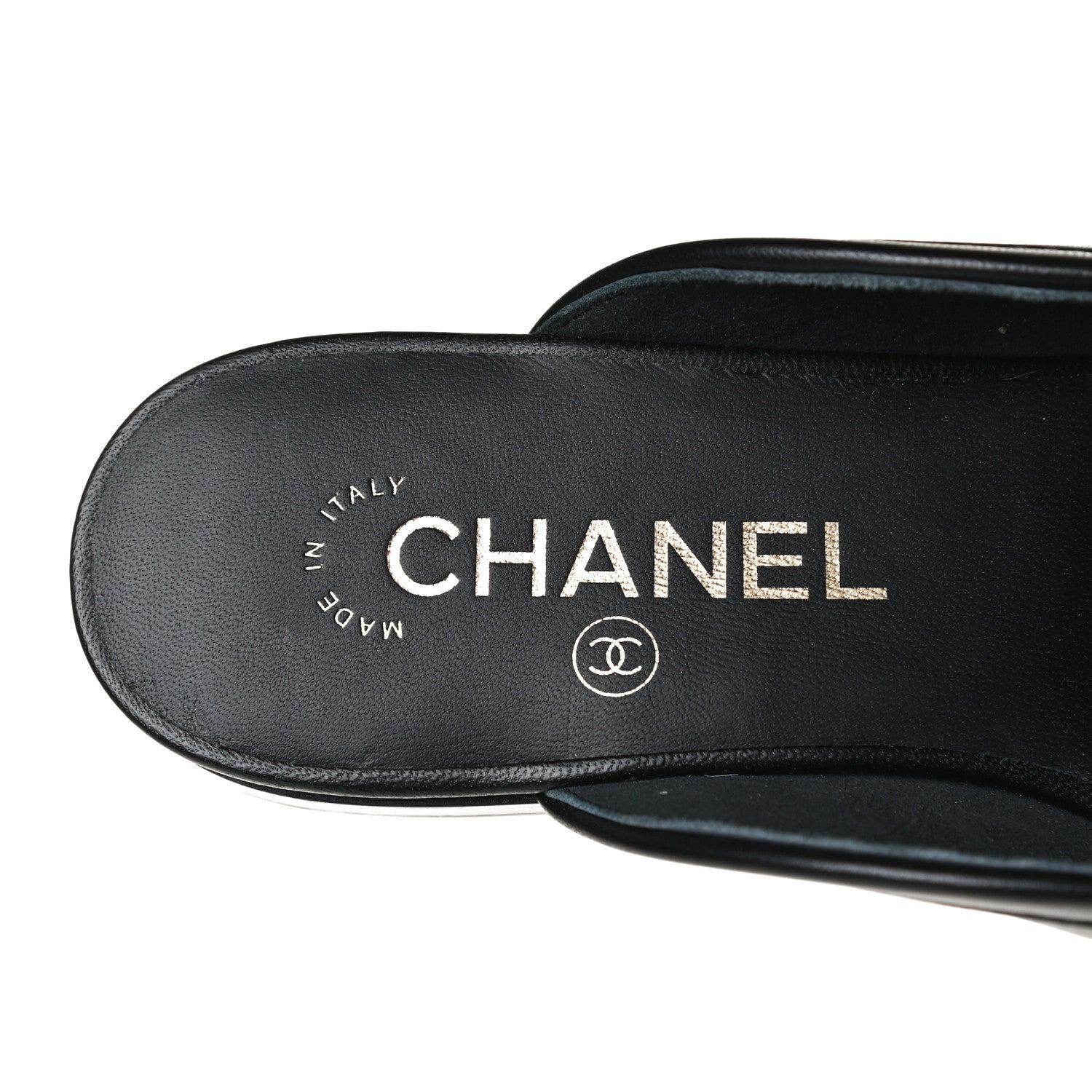 Chanel Lambskin Pearl CC Mules 36 Black 9 of 11