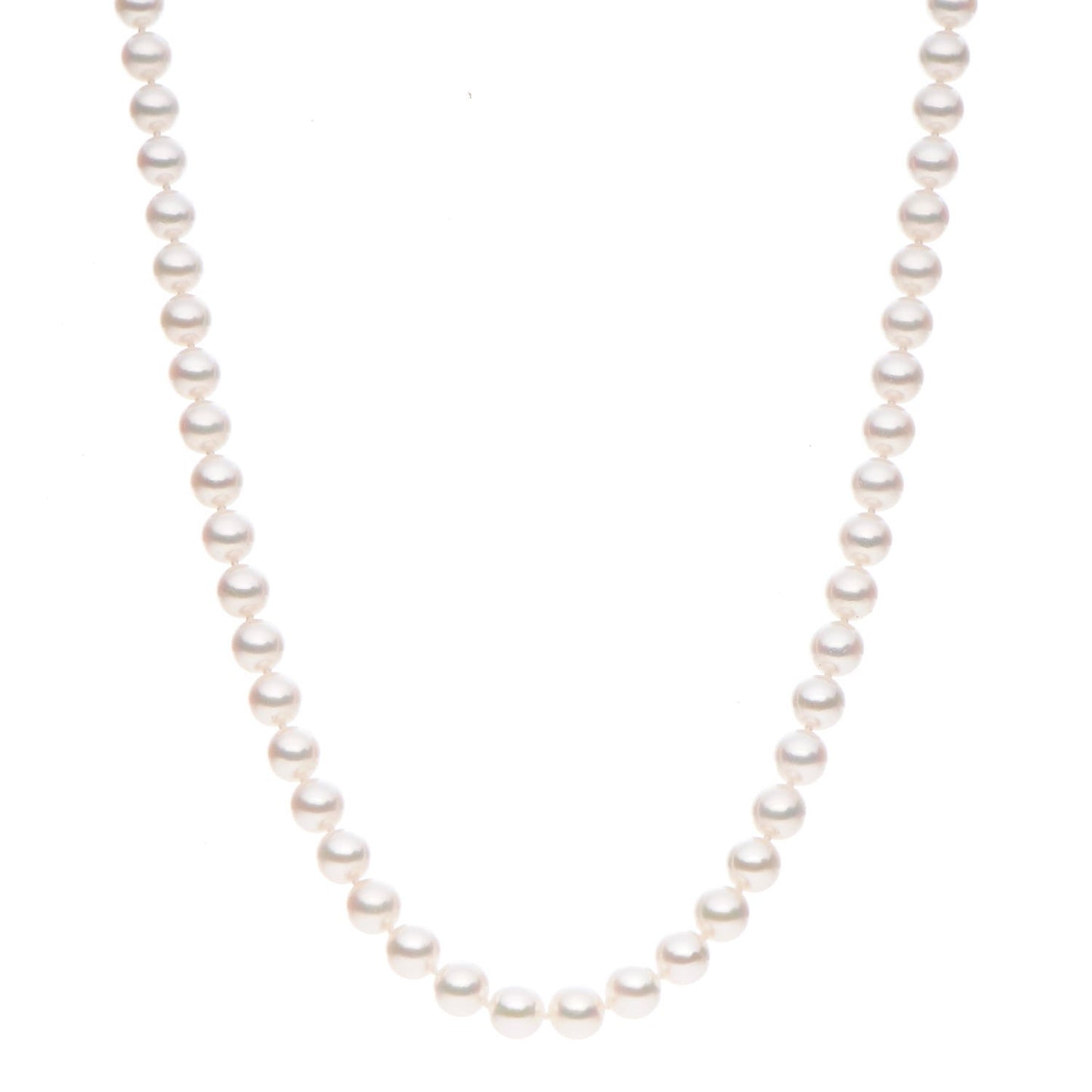18K White Gold Akoya Cultured Pearl 6-7mm Strand Necklace 17