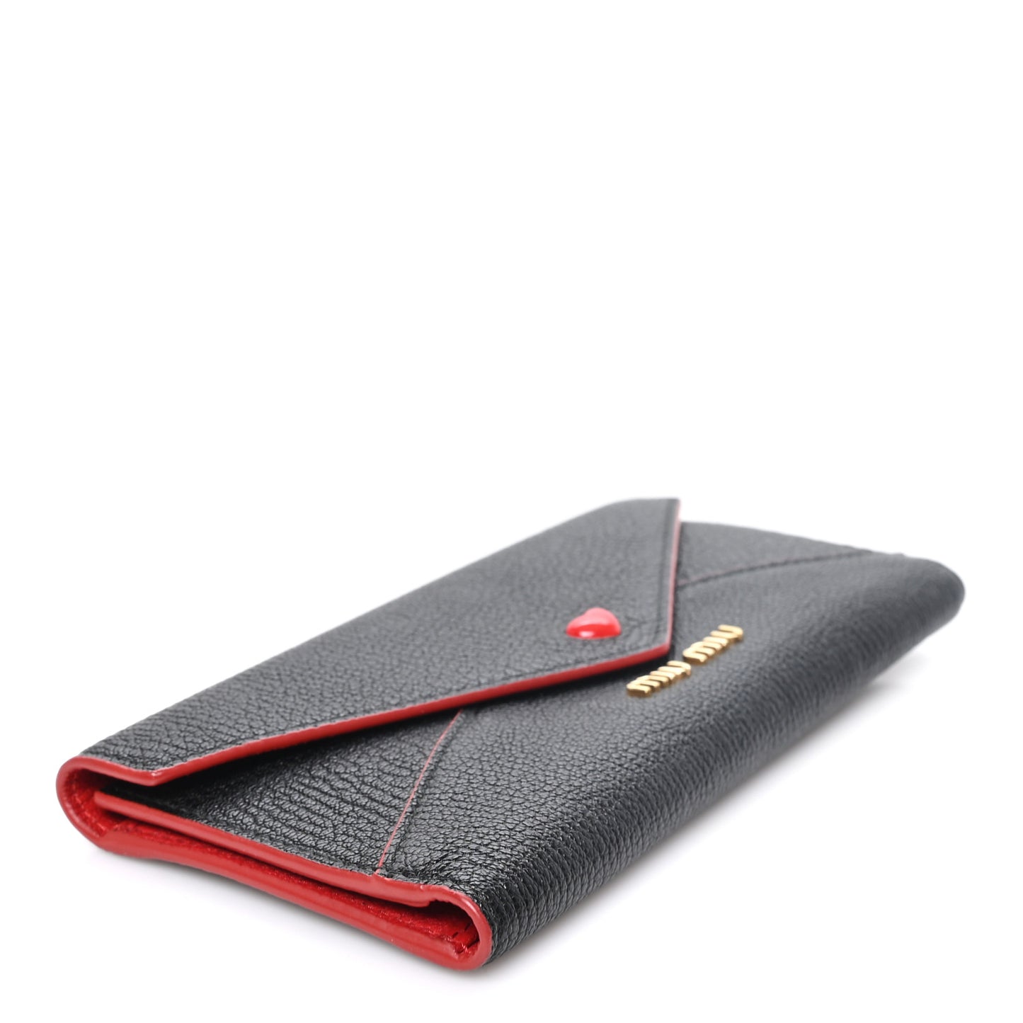 Goatskin Madras Love Envelope Wallet Black