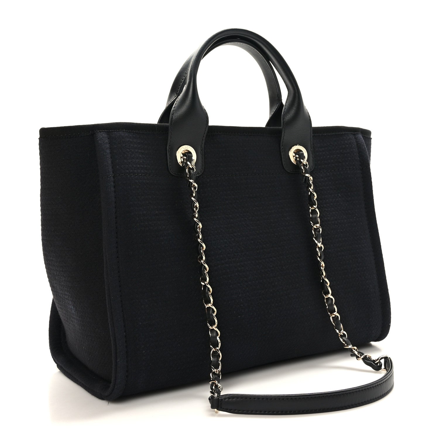 Chanel Mixed Fibers Small Deauville Tote Black 4 of 11