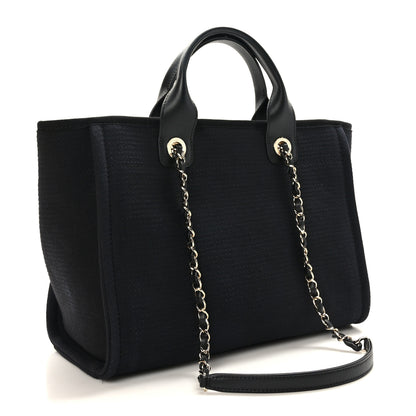 Chanel Mixed Fibers Small Deauville Tote Black 4 of 11