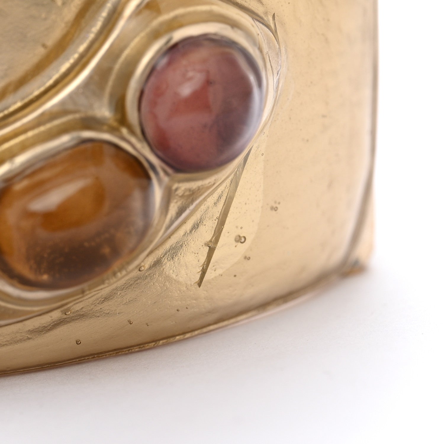 Chanel Metal Gripoix Poured Glass CC Cuff Gold Multicolor 6 of 6