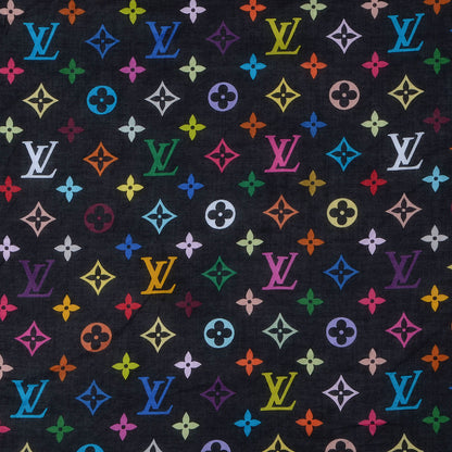 Louis Vuitton Cotton Multicolor Square Scarf Black 1 of 5