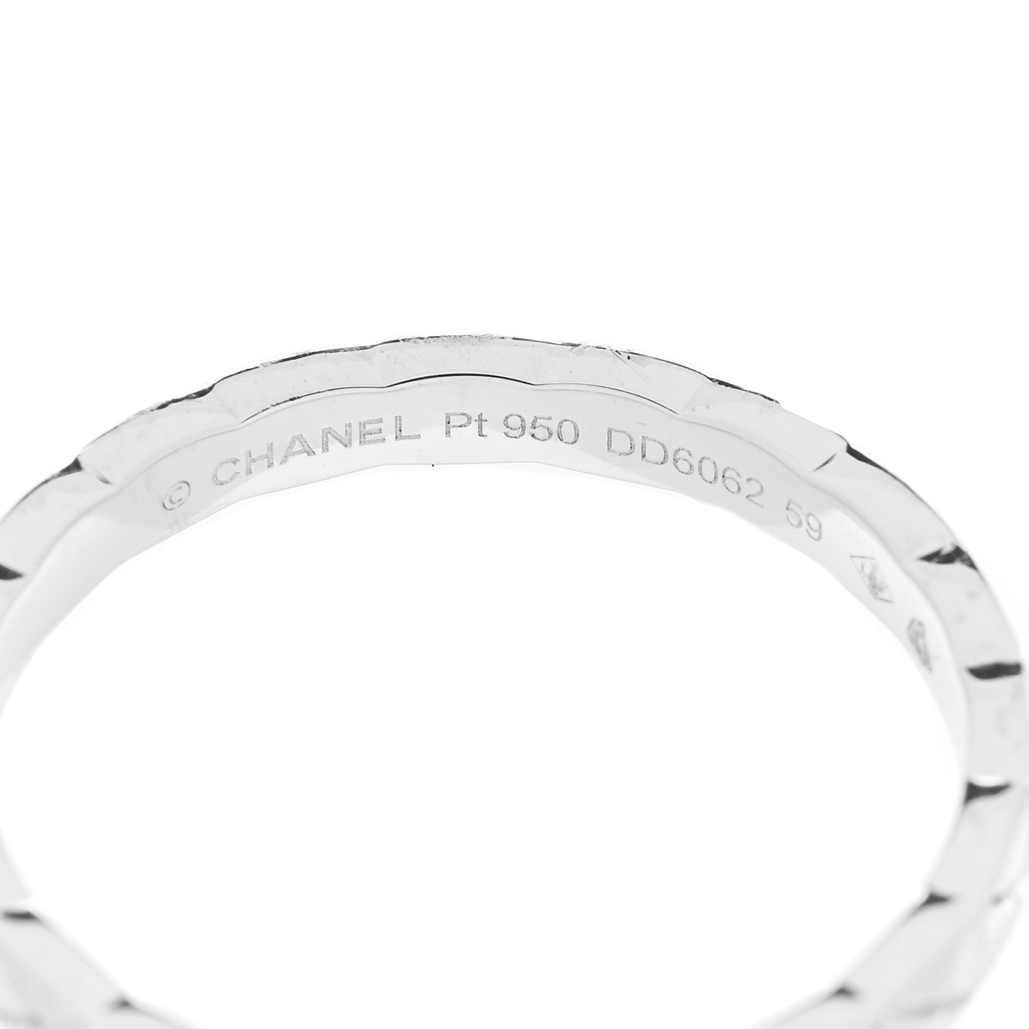 Chanel Platinum Mini Coco Crush Ring 59 8.75 4 of 5