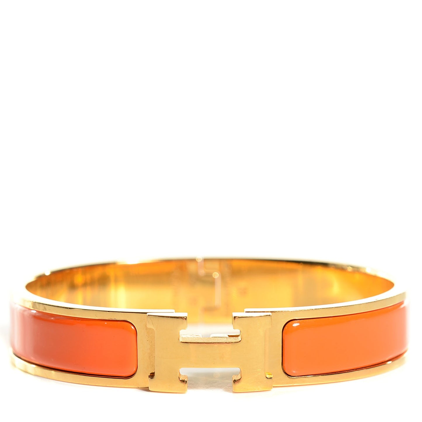 Enamel Narrow Clic Clac H Bracelet PM Orange