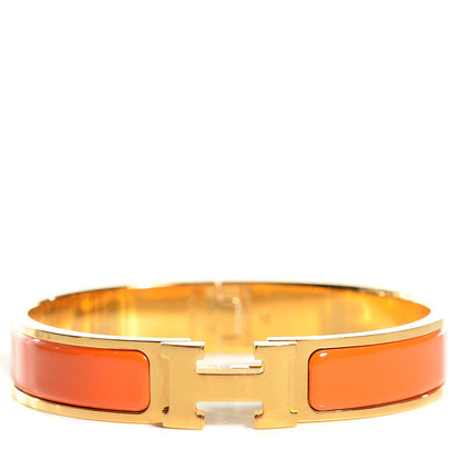Hermes Enamel Narrow Clic Clac H Bracelet PM Orange 1 of 7