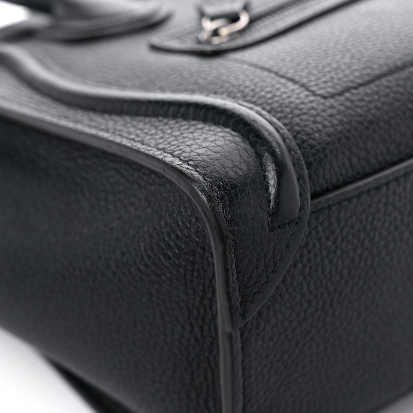 Drummed Calfskin Nano Luggage Black
