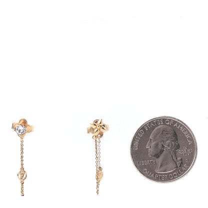 Louis Vuitton Metal Crystal Petit Louis Earrings Gold 2 of 4