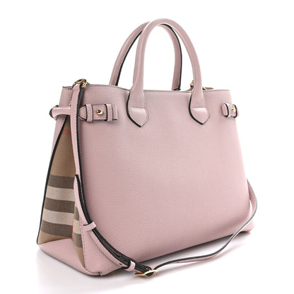 Burberry Derby Calfskin House Check Medium Banner Tote Pale Orchid 3 of 10