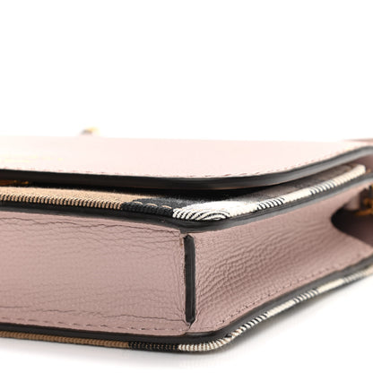 Burberry Grained Calfskin House Check Tartan Mix Hampshire Wallet On Chain Pink 9 of 10