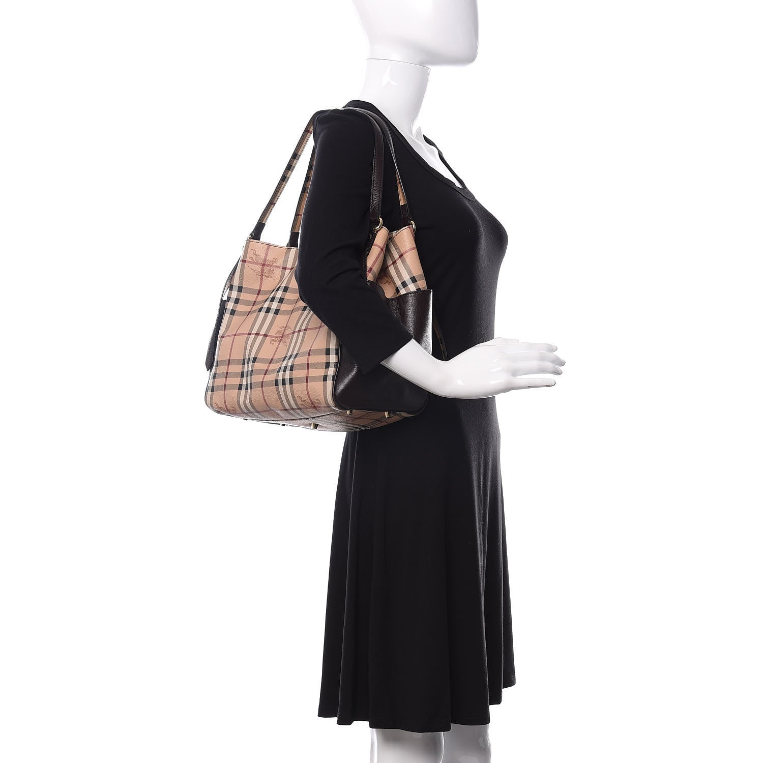 Burberry Haymarket Check Small Canterbury Tote Chocolate 2 of 9