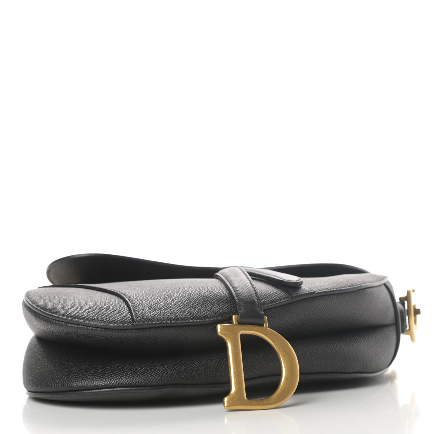 Grained Calfskin Saddle Bag Black