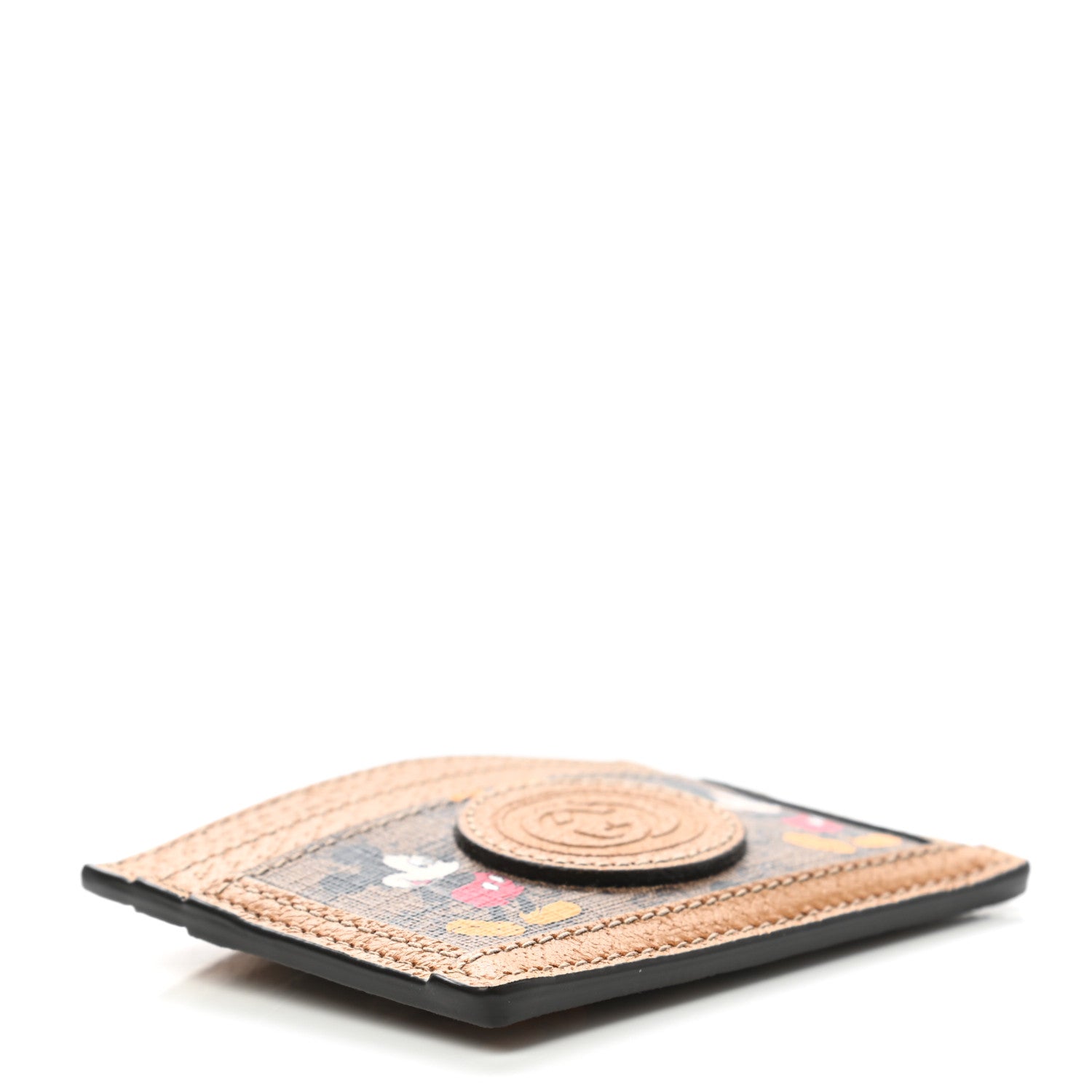 Gucci X DISNEY Mini Vintage GG Supreme Monogram Mickey Mouse Card Holder Beige Vintage Sun Oil 4 of 6