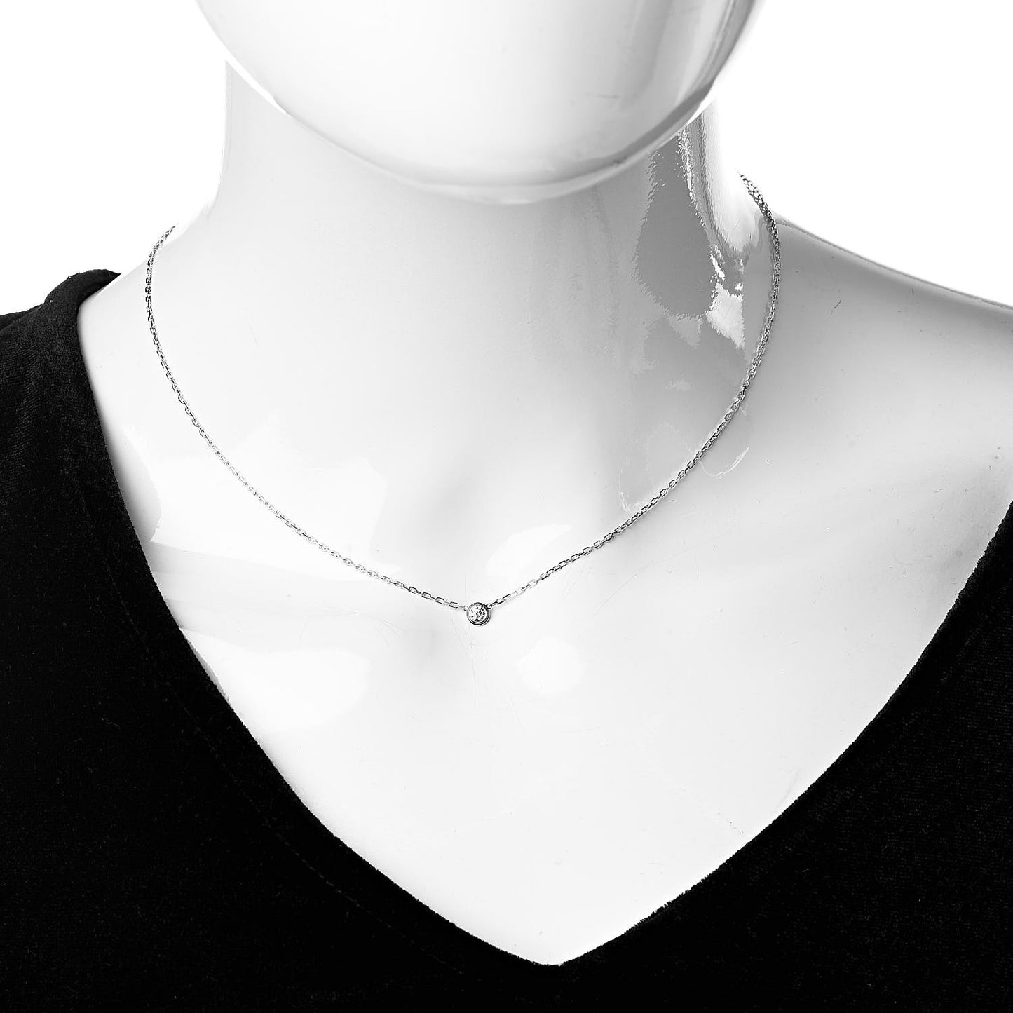 18K White Gold Diamond SM D'Amour Pendant Necklace