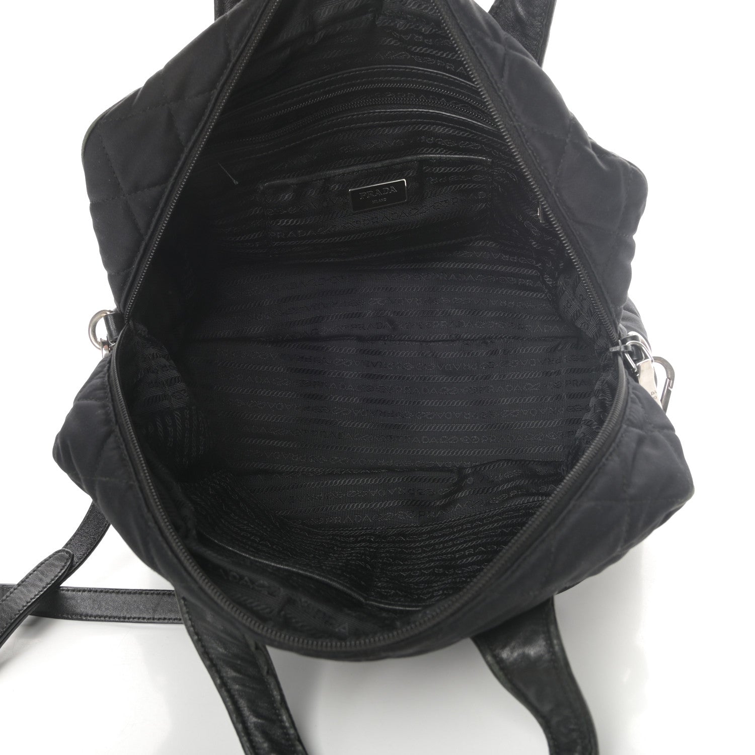 Prada Nylon Tessuto Impuntu Quilted Bowler Black 5 of 19
