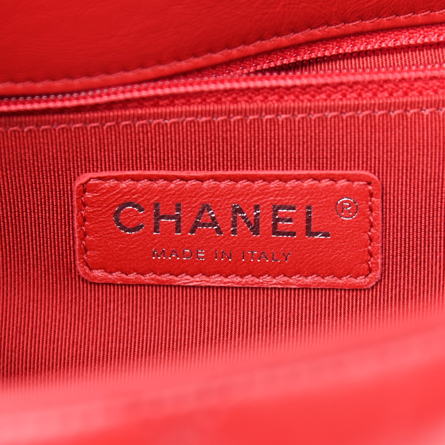 Chanel Crumpled Calfskin Medium Chain All Over Flap Red 6 of 10