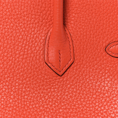 Hermes Taurillon Clemence Birkin 25 Feu 11 of 34