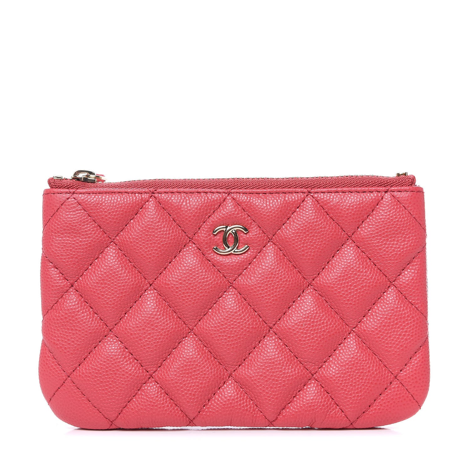 Caviar Quilted Small Cosmetic Case Pink