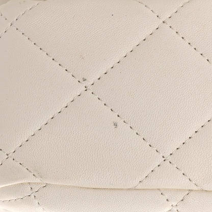 Chanel Lambskin Quilted Logo Mini Flap With Handle White 16 of 20