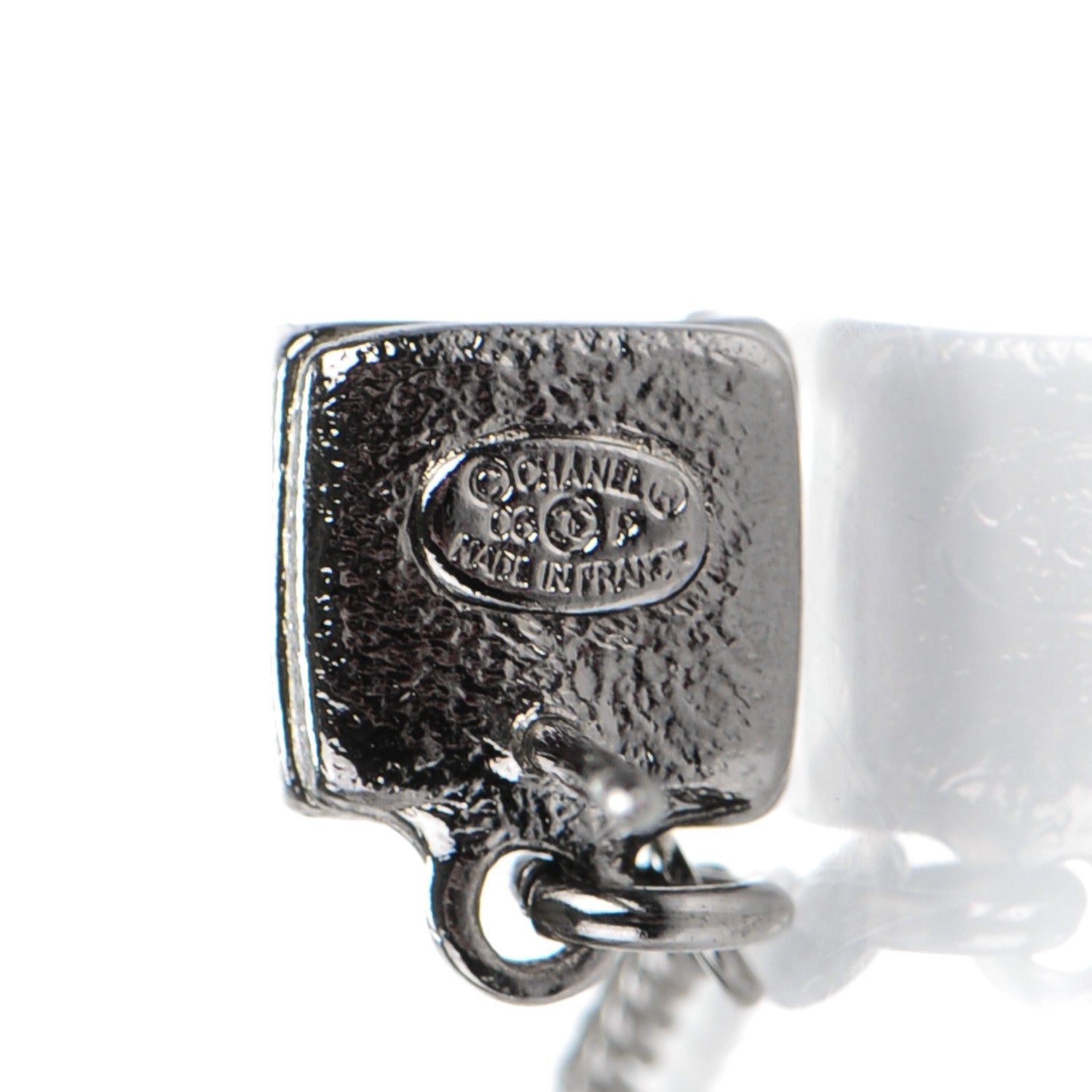 Chanel Crystal CC Long Drop Earrings Silver Gold 4 of 4