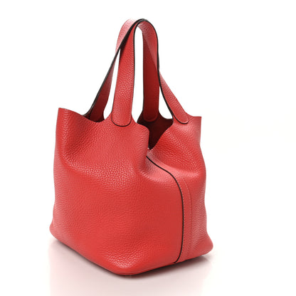 Hermes Taurillon Clemence Picotin Lock 22 MM Rouge Pivoine 3 of 10