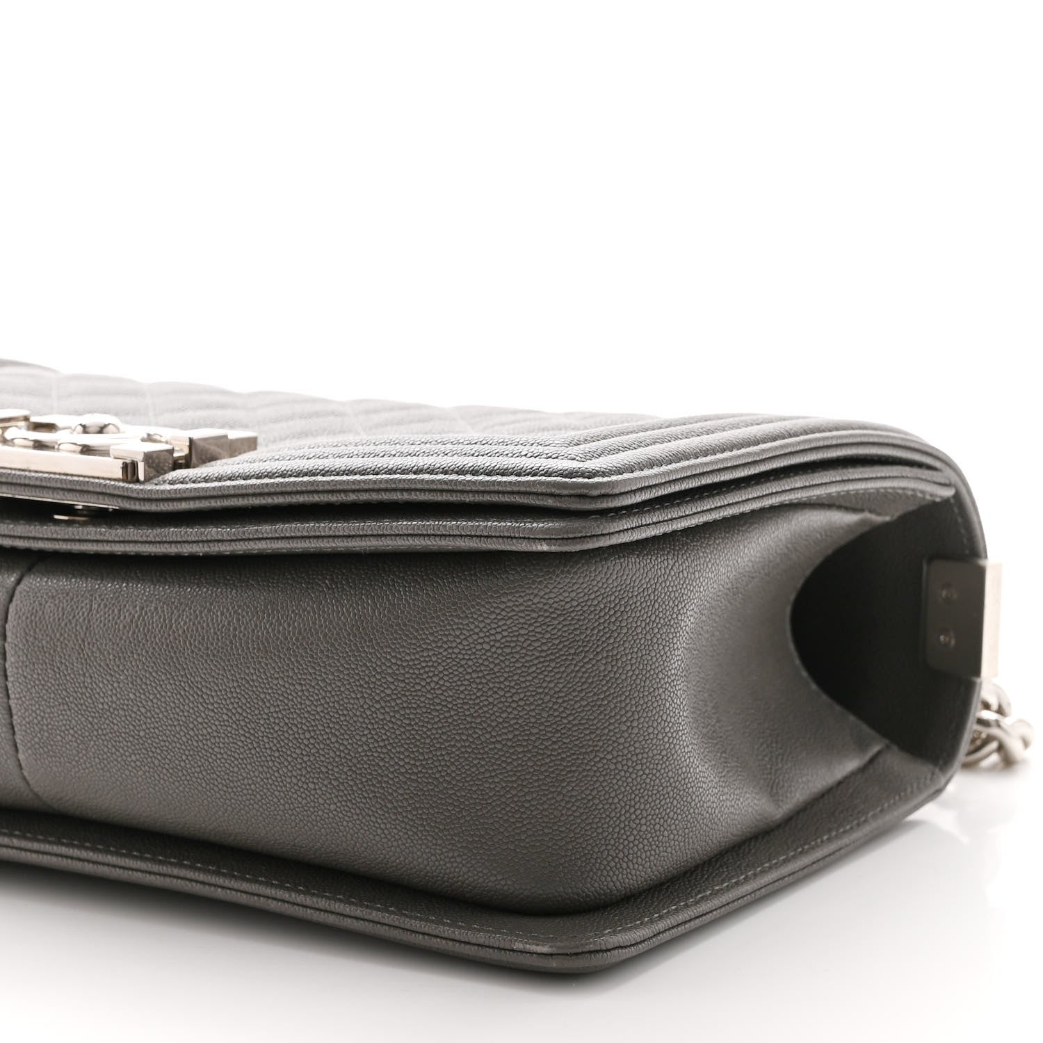 Chanel Caviar Quilted Medium Boy Flap Grey 10 of 11