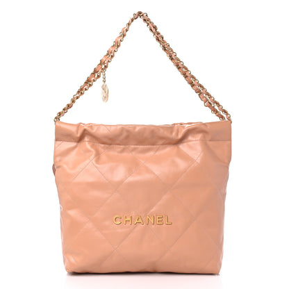Chanel Shiny Calfskin Quilted Small Chanel 22 Beige 3 of 10