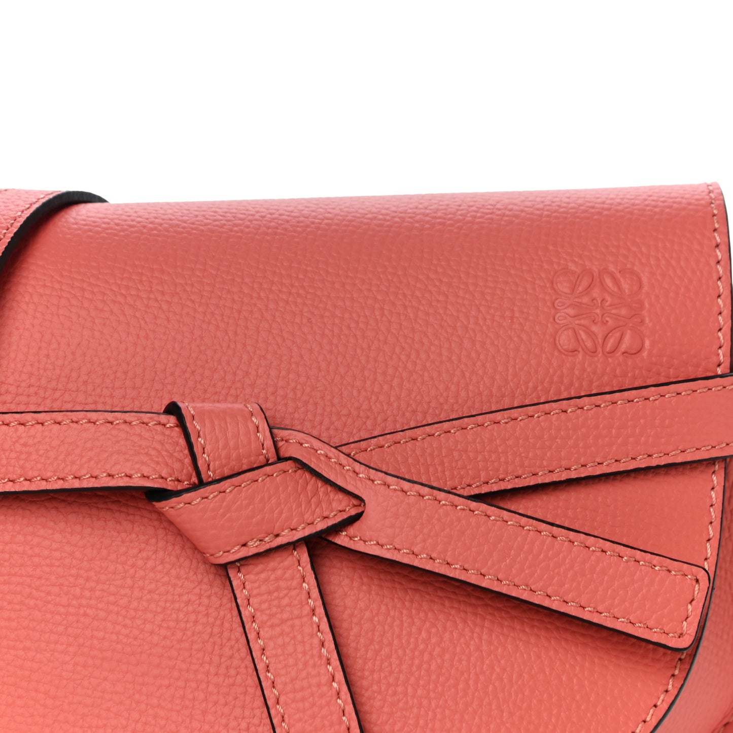 Pebble Grain Calfskin Mini Gate Dual Bag Pink Tulip