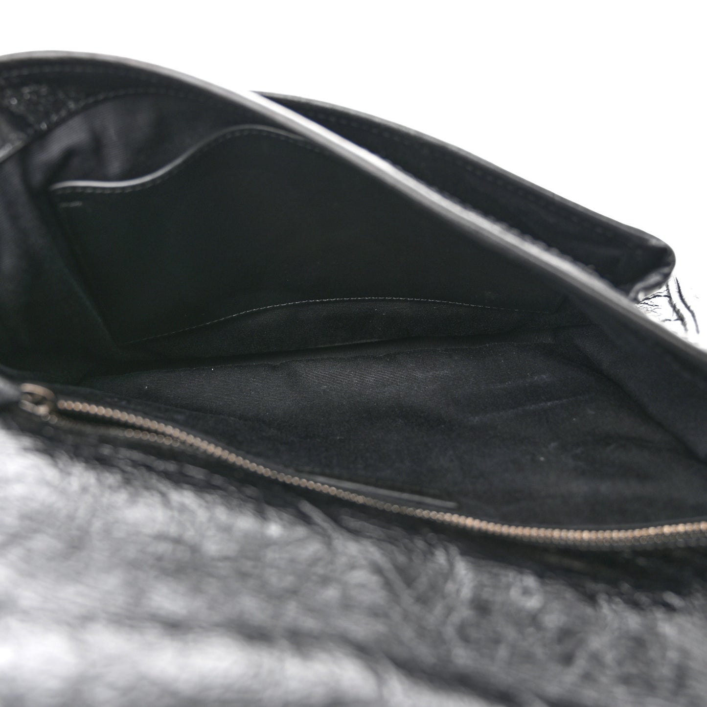 Crinkled Calfskin Matelasse Monogram Medium Niki Chain Satchel Black